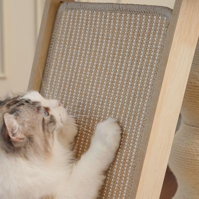 Show full view: Fairela Multi-Function 23.6-in Hemp Cat Scratching Post with Platform & Ramp, Beige slide 7 of 9