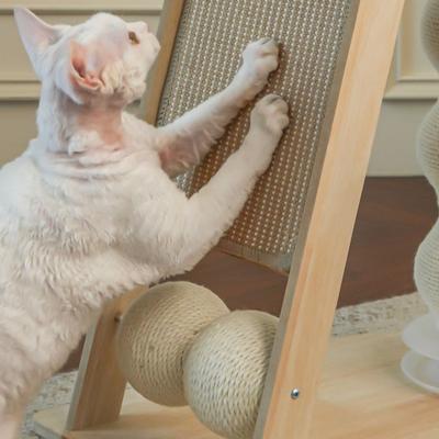 Show full view: Fairela Multi-Function 23.6-in Hemp Cat Scratching Post with Platform & Ramp, Beige slide 6 of 9