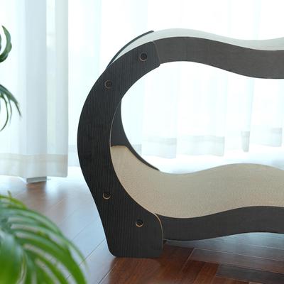 Show full view: Fairela Double Curved Cardboard 19.5-in Recycled Materials Cat Scratching Bed, Brown slide 2 of 8