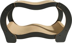 Fairela Double Curved Cardboard 19.5-in Recycled Materials Cat Scratching Bed, Brown