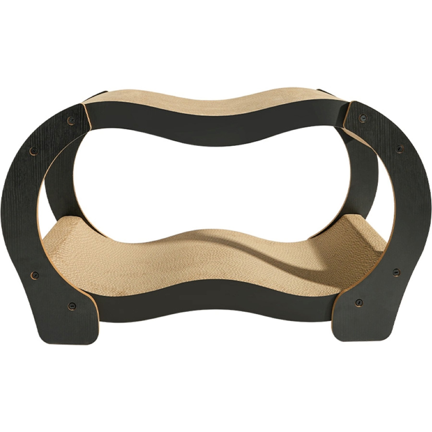 Fairela Double Curved Cardboard 19.5-in Recycled Materials Cat Scratching Bed, Brown