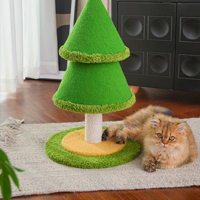 Show full view: Fairela Tree-Shaped 23.6-in Hemp Cat Scratching Post with Stable Round Base, Green slide 8 of 9