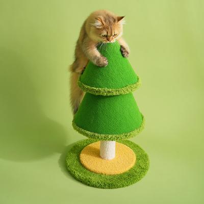 Show full view: Fairela Tree-Shaped 23.6-in Hemp Cat Scratching Post with Stable Round Base, Green slide 6 of 9