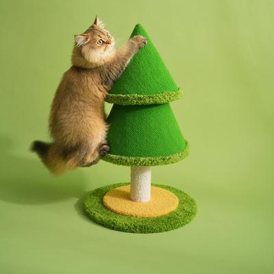 Show full view: Fairela Tree-Shaped 23.6-in Hemp Cat Scratching Post with Stable Round Base, Green slide 2 of 9
