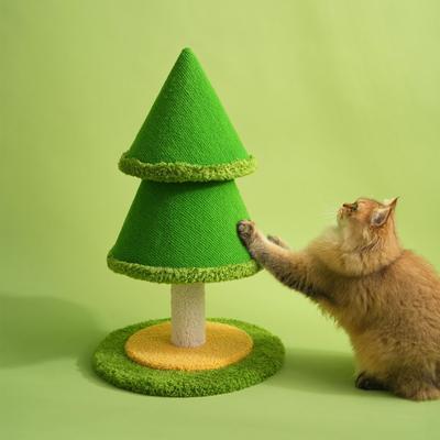 Show full view: Fairela Tree-Shaped 23.6-in Hemp Cat Scratching Post with Stable Round Base, Green slide 3 of 9