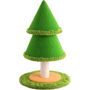 Fairela Tree-Shaped 23.6-in Hemp Cat Scratching Post with Stable Round Base, Green