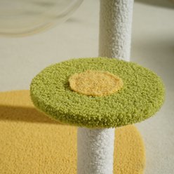 Fairela Interactive 33.5-in Hemp Cat Tree & Condo with Perch, Bowl Bed & Scratch Posts, Yellow/Green slide 2 of 9
