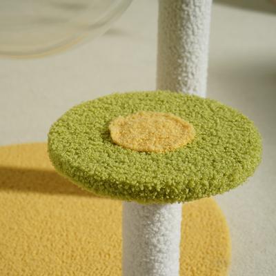 Show full view: Fairela Interactive 33.5-in Hemp Cat Tree & Condo with Perch, Bowl Bed & Scratch Posts, Yellow/Green slide 7 of 9