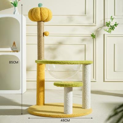Show full view: Fairela Interactive 33.5-in Hemp Cat Tree & Condo with Perch, Bowl Bed & Scratch Posts, Yellow/Green slide 9 of 9
