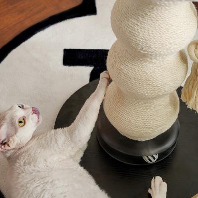 Show full view: Fairela Tall 24-in Fleece Cat Scratching Post with Padded Perch Bed, White/Black slide 7 of 9