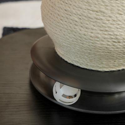 Show full view: Fairela Tall 24-in Fleece Cat Scratching Post with Padded Perch Bed, White/Black slide 9 of 9