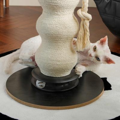 Show full view: Fairela Tall 24-in Fleece Cat Scratching Post with Padded Perch Bed, White/Black slide 5 of 9