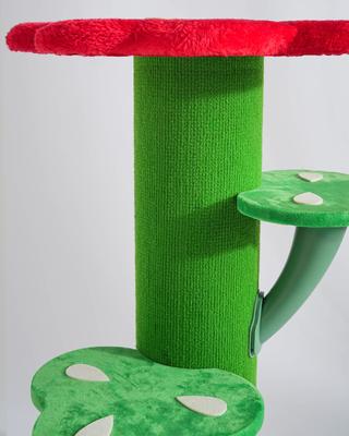 Show full view: Fairela Flower-Shaped 30-in Fleece Cat Scratching Post with Multi-Level Perches, Red/Green/Blue slide 6 of 9