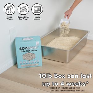 Petkinns SOYSAND Tofu Scented Clumping Cat Litter, 10-lb box