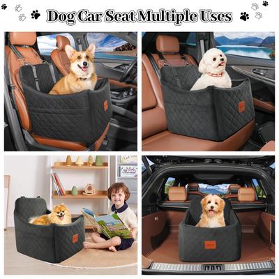 Show full view: NEEZUKAR Detachable Washable Dog Car Booster Seat, Black, 19.7x 19.4 x 12.5-in slide 7 of 7