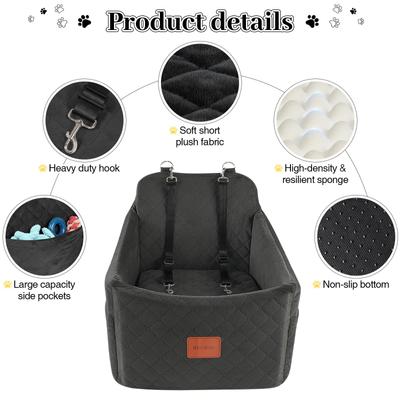 Show full view: NEEZUKAR Detachable Washable Dog Car Booster Seat, Black, 19.7x 19.4 x 12.5-in slide 6 of 7