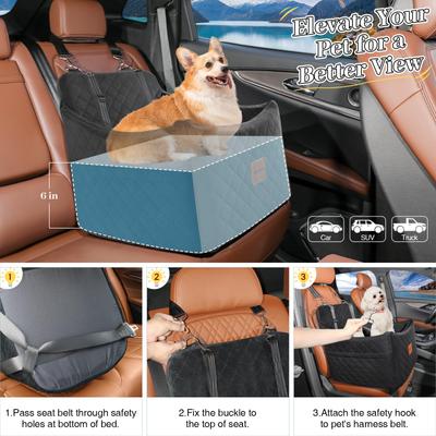 Show full view: NEEZUKAR Detachable Washable Dog Car Booster Seat, Black, 19.7x 19.4 x 12.5-in slide 4 of 7