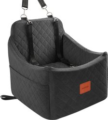 NEEZUKAR Detachable Washable Dog Car Booster Seat, Black, 19.7x 19.4 x 12.5-in
