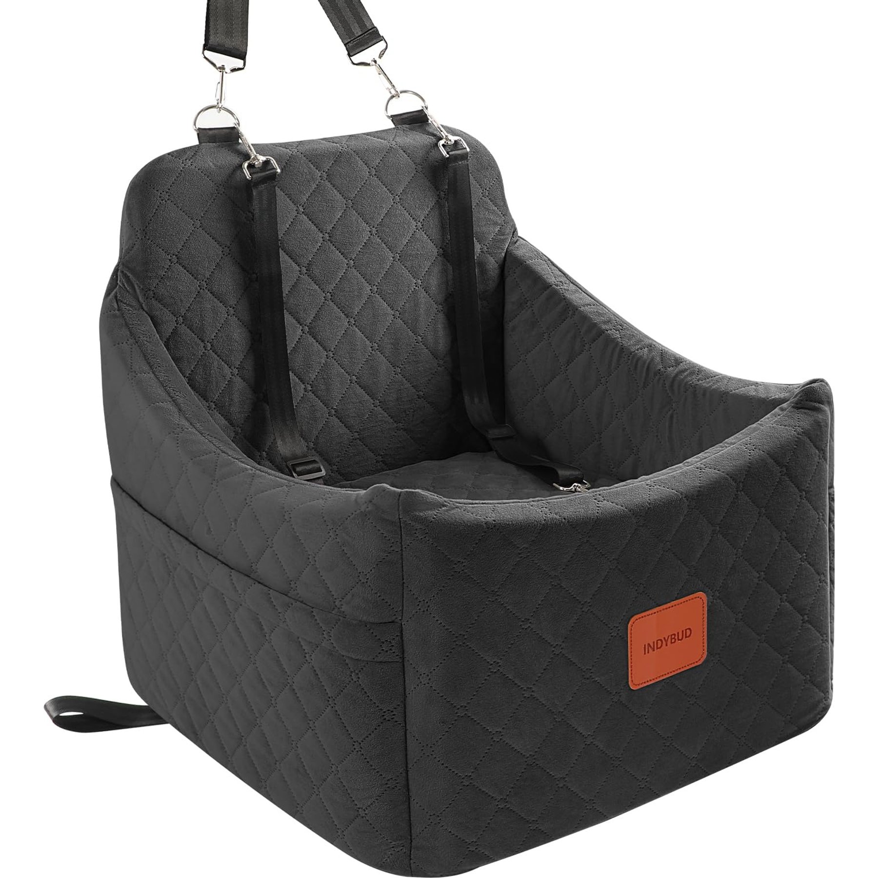 NEEZUKAR Detachable Washable Dog Car Booster Seat, Black, 19.7x 19.4 x 12.5-in