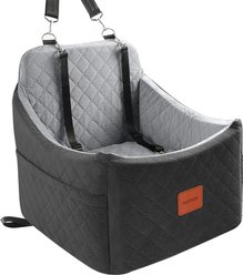NEEZUKAR Detachable Washable Dog Car Booster Seat, Black/Grey, 19.7x 19.4 x 12.5-in