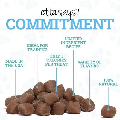 Show full view: Etta Says! Sit! Training Treats Chicken Recipe Dog Treats, 1-lb bag slide 6 of 9