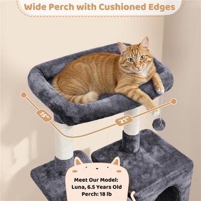 Show full view: Yaheetech 63-in Cat Tree Cat Tower with Scratching Posts, Dark Gray slide 5 of 7
