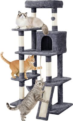 Show full view: Yaheetech 63-in Cat Tree Cat Tower with Scratching Posts, Dark Gray slide 3 of 7