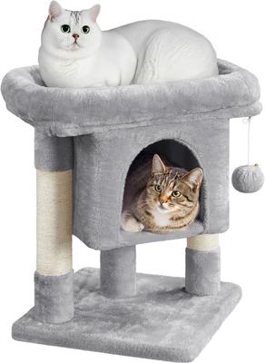 Show full view: Yaheetech 23.5-in 2-Level Cat Tree Condo, Light Gray slide 2 of 6