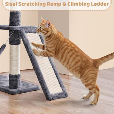 Show full view: Yaheetech 63-in Cat Tree Cat Tower with Scratching Posts, Dark Gray slide 6 of 7