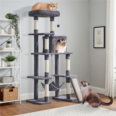 Yaheetech Yaheetech 63-in Cat Tree Cat Tower with Scratching Posts, Dark Gray