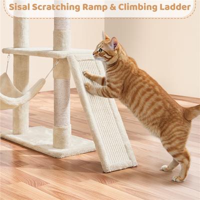 Show full view: Yaheetech 63-in Cat Tree Cat Tower with Scratching Posts, Beige slide 7 of 7