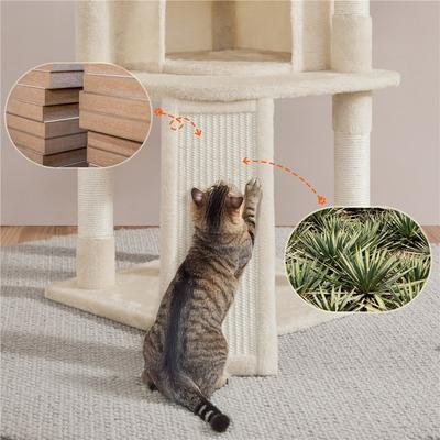 Show full view: Yaheetech Professional 42-in Cat Tree, Beige slide 7 of 12