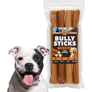 Brutus & Barnaby 12-Inch Single Ingredient High Protein & Rawhide-Free Thick Jumbo Bully Sticks Dogs Chews, 4 count