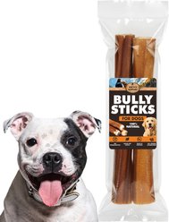 Brutus & Barnaby 12-Inch Single Ingredient High Protein & Rawhide-Free Thick Jumbo Bully Sticks Dogs Chews, 2 count