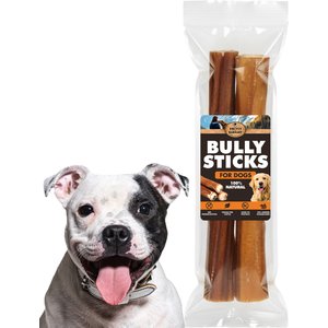 Brutus & Barnaby 12-Inch Single Ingredient High Protein & Rawhide-Free Thick Jumbo Bully Sticks Dogs Chews, 2 count