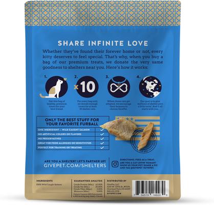 Show full view: GivePet Purrfect Cast High Protein Salmon Freeze-Dried Cat Treats, 3.5-oz bag slide 3 of 3