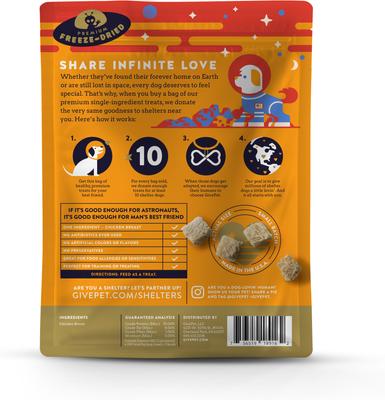 Show full view: GivePet Mars Rover Chicken High Protein Freeze-Dried Dog Treats, 3-oz bag slide 3 of 3