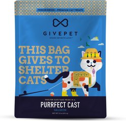 GivePet Purrfect Cast High Protein Salmon Freeze-Dried Cat Treats, 3.5-oz bag