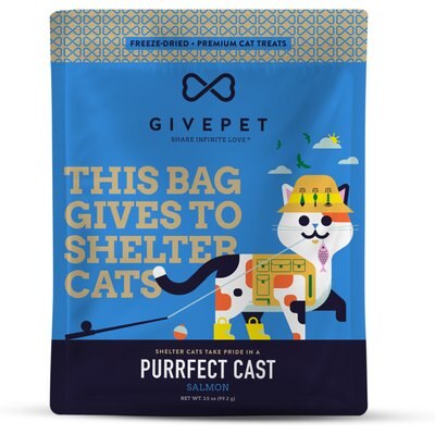 GivePet GivePet Purrfect Cast High Protein Salmon Freeze-Dried Cat Treats, 3.5-oz bag