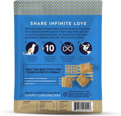 Show full view: GivePet Purrfect Cast High Protein Salmon Freeze-Dried Cat Treats, 1.25-oz bag slide 3 of 3