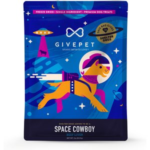 GivePet Space Cowboy Beef High Protein Freeze-Dried Dog Treats, 3-oz bag