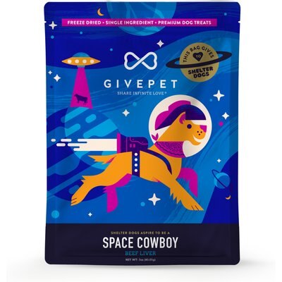 GivePet GivePet Space Cowboy Beef High Protein Freeze-Dried Dog Treats, 3-oz bag