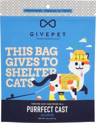 GivePet Purrfect Cast High Protein Salmon Freeze-Dried Cat Treats, 1.25-oz bag