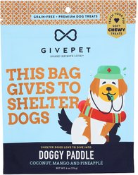GivePet Doggy Paddle Coconut, Mango & Pineapple Grain-Free Soft & Chewy Dog Treats, 6-oz bag slide 1 of 2