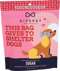 GivePet Sugar Banana Human Grade Soft & Chewy Dog Treats, 6-oz bag