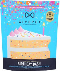 GivePet Birthday Bash Apple Human Grade Soft & Chewy Dog Treats, 6-oz bag