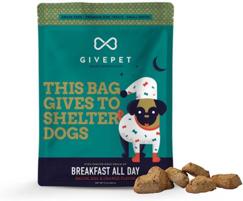 Show full view: GivePet Breakfast All Day Grain-Free Bacon, Egg & Orange Flavored Crunchy Dog Treats, 11-oz bag slide 4 of 4