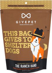 GivePet Ranch Hand Grain-Free Bison, Potato & Carrot Flavored Crunchy Dog Treats, 11-oz bag