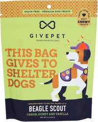 GivePet Beagle Scout Carob, Honey & Vanilla Grain-Free Soft & Chewy Dog Treats, 6-oz bag slide 1 of 2