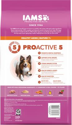Show full view: Iams Proactive Health Healthy Aging Chicken & Whole Grain Recipe Dry Dog Food, 5-lb bag slide 3 of 10